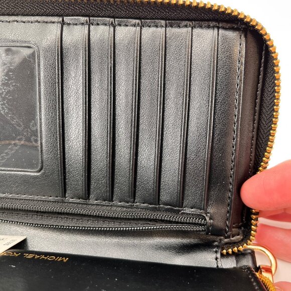 Michael Kors Jet Set Black Nylon Wristlet Phone Case Multifunction Wallet Large - Picture 5 of 13